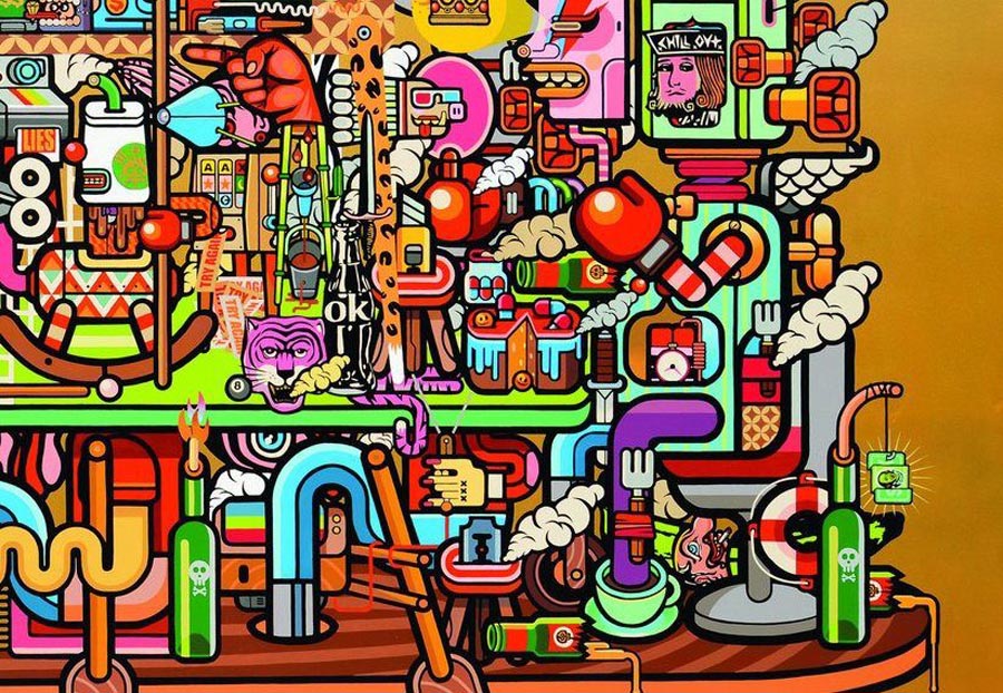 Mike Bawono and Santi Ariestyowanti painting